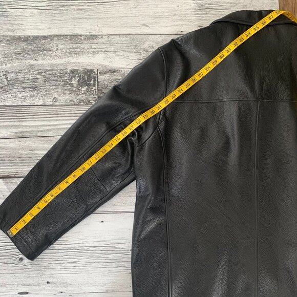 Vintage Danier Black Leather Blazer Jacket - Picture 14 of 16